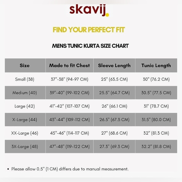 SKAVIJ Men's Tunic Viscose Casual Short Kurta Shirt, Small, NWT - Picture 3 of 8